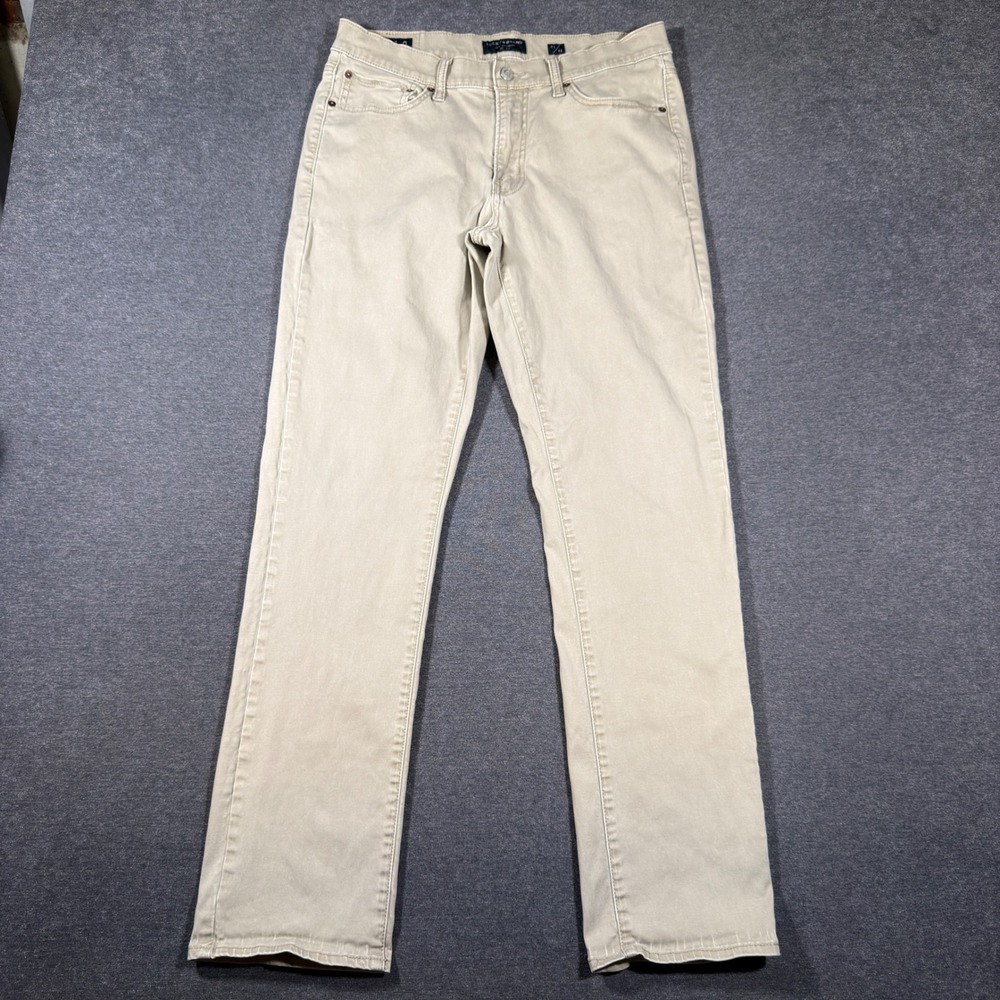 Lucky Brand 410 Athletic Slim Pants Mens 32x32 Khaki Tan Stretch Chino Trousers